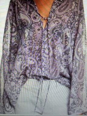 Nili Lotan silk boho blouse. S